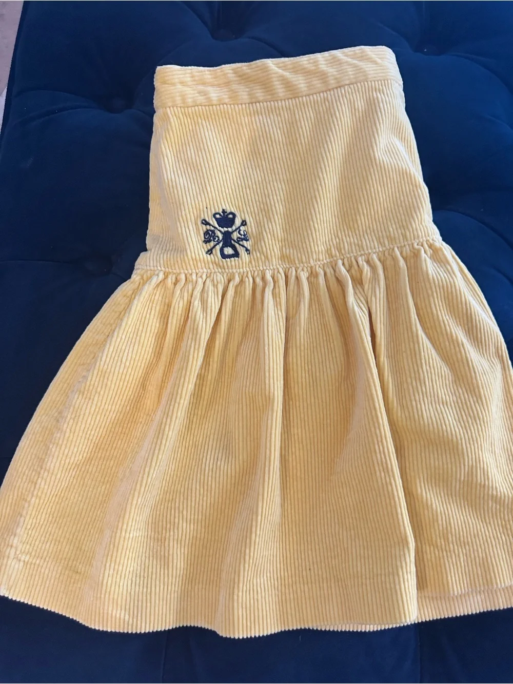 Ralph Lauren Bright Yellow Corduroy Tiered Kids Mini Skirt